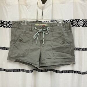 90s Y2K Moe Cargo Shorts Women's M Gray Utility Pockets Drawstring‎ Waist